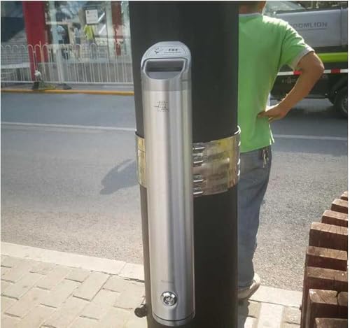Montowana na ścianie popielniczka zewnętrzna ze stali nierdzewnej, duża pojemność, utylizacja papierosów, do ogrodu, na patio, do użytku komercyjnego