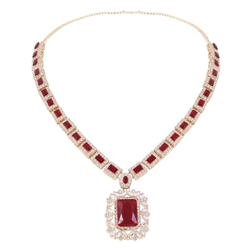Image of I Jewels Gold Plated Stylish Design Crystal Diamond Necklace & Earrings Jewellery Set for Women