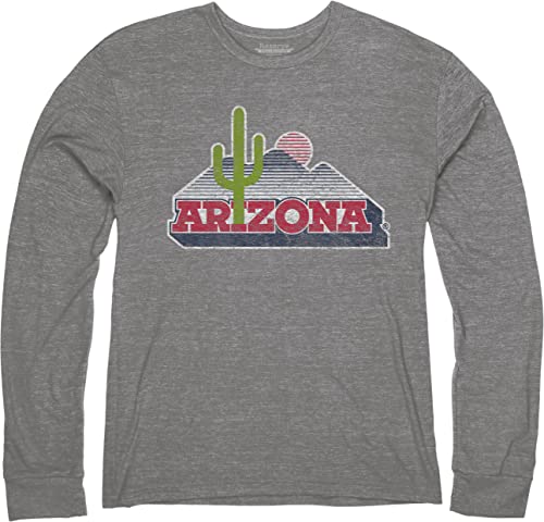 Reserve Collection by Blue 84 Arizona Wildcats Long Sleeve T Shirt TriBlend Retro Vintage, Heather, X-Large