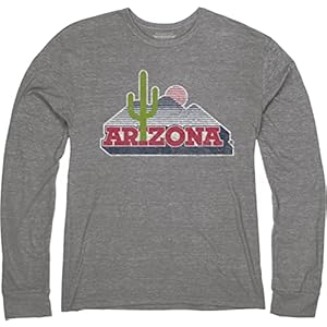 Reserve Collection by Blue 84 Arizona Wildcats Long Sleeve T Shirt TriBlend Retro Vintage, Heather, XX-Large