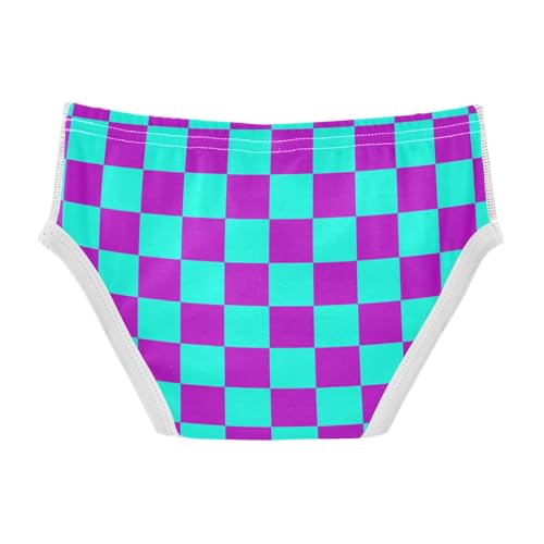 Teal and Purple Buffalo Checkered Toddler Boy's Underwear 2T2