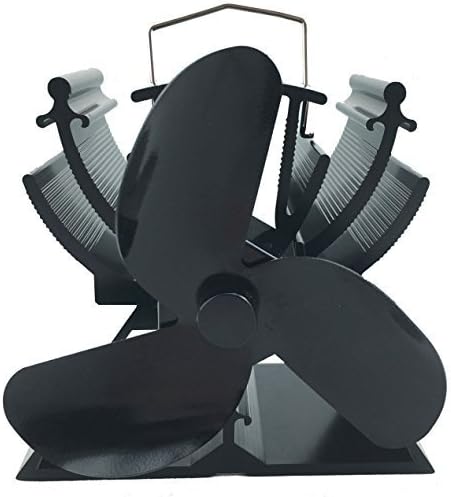 4.9 inches Mini Heat Powered Stove Fan Specially for Small Space Wood/Log Burner/Fireplace (Black)