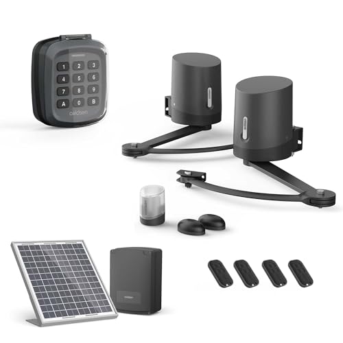 Avidsen ORANE510 – Kit Complet motorisation Portail battant Solaire avec digicode et 4 télécommandes, Jusqu’à 5 m et 500 kg au Total