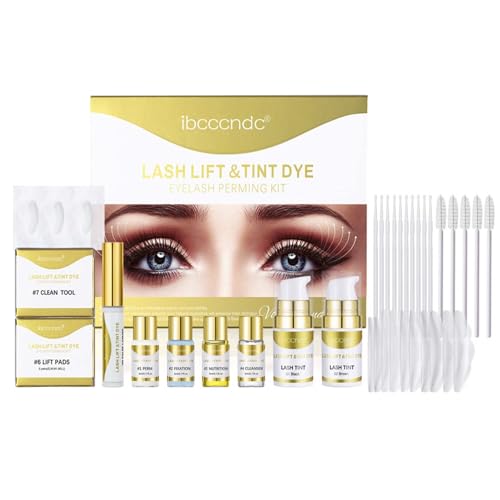 Lash Lift and Tint Kit - Eyelash Perming Kit - Lash Lift kit for Lash Curling Lifting - LashLift Black Brown Color Dye with Tools - Long Lasting lash Tint kit Easy Use for Beginner