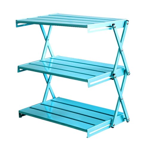 Étagère utilitaire pliable en métal à 3 niveaux compacte