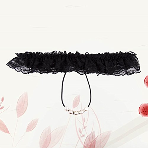 Calcinha de lingerie feminina sexy com fio dental e elástico da SUPVOX com contas e calcinha de croc