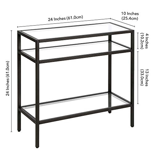 Henn&Hart ST0477 24 Inch Wide Rectangular Side Table In Blackened Bronze thumb #2