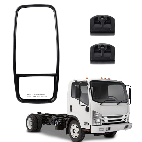 Dasbecan Passenger Side Mirror Compatible with 2008-2023 ISUZU NPR NPR-HD NQR NRR Outside Right Door Mirror Replace# 8980493140