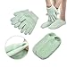 Moisturizing Socks and Gloves Overnight, Gel Gloves and Socks for Dry Cracked Feet Women & Hands Spa Treatment, Gel Lining Infused with Essential Oils and Vitamins(Green)