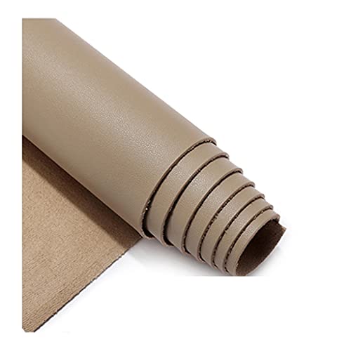 Simili cuir au mètre rouleau tissu velours de daim khaki souple 138 cm