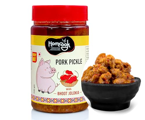 Homcook NONVEG MEAT PICKLE PORK with NAGA KING CHILLI FROM NORTHEAST 240g