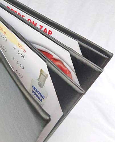 3 Pcs Of Restaurant Menu Covers Holders 4.75" X 11" Nches, 4panel