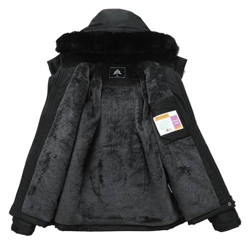 MOERDENG Women's Waterproof Snow Ski Jacket Warm Winter Coat Insulated Snowboarding Jacket Mountain Hiking Winter Jacket