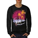 wellcoda America Muscle Car Mens Sweatshirt, Automobile Casual Jumper Black 4XL