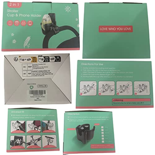 Suranew SNA01 Universal Stroller Cup Holder, Adjustable Drink Holder With Phone Holder For Baby Stroller thumb #8