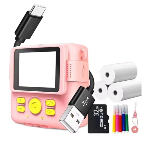 Appareil photo argentique pour enfant rose compact à impression thermique directe