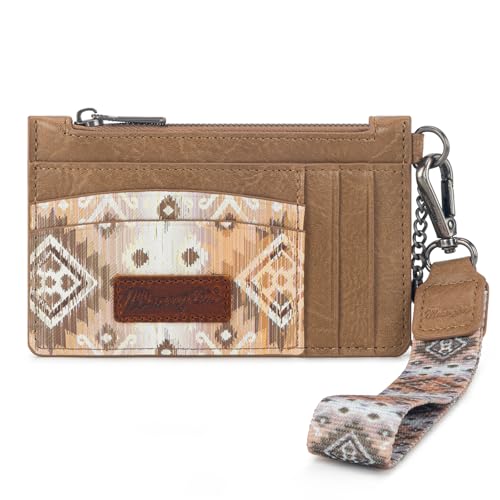 Image of Montana West X Wrangler Aztec Credit Card Holder for Women Slim Keychain Wallet Small Wallet Women Ladies Female Cards & ID Cases with Keychain Wristlet Strap