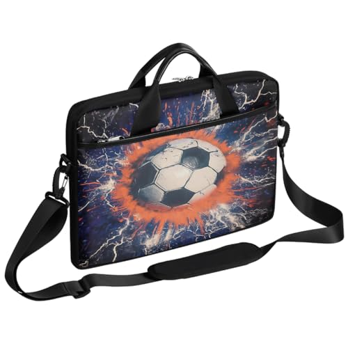 Bolso para portátil con diseño balón de fútbol vintage 15 pulg miniatura 1
