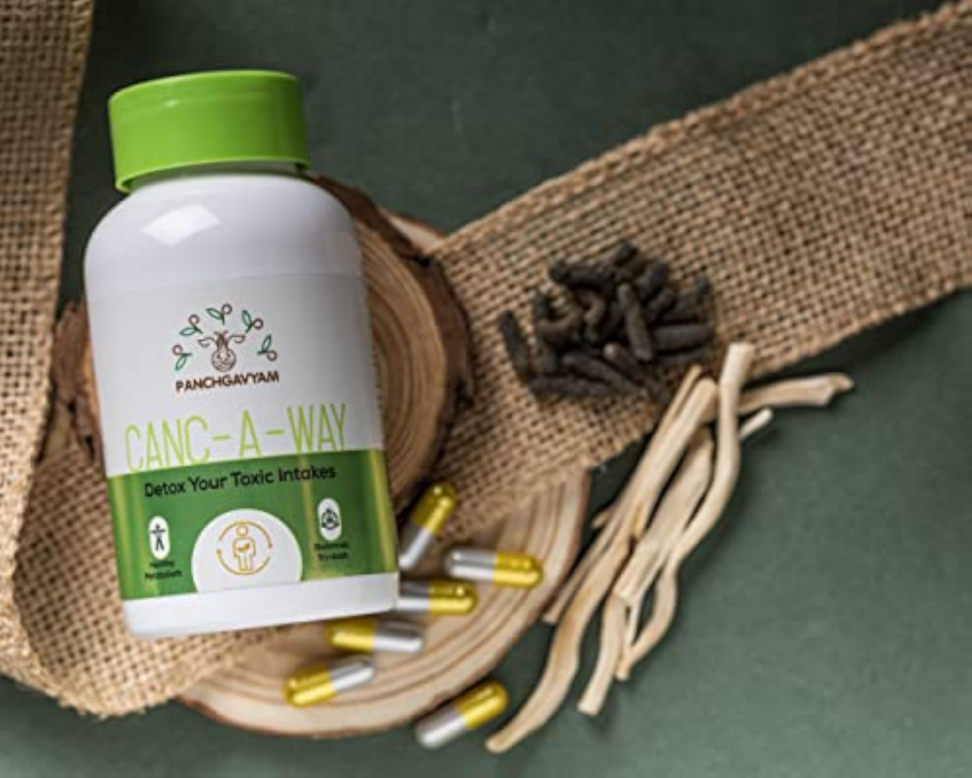 Panchgavya Canc-A-Way Antioxidant Detox Capsules, Ayurvedic