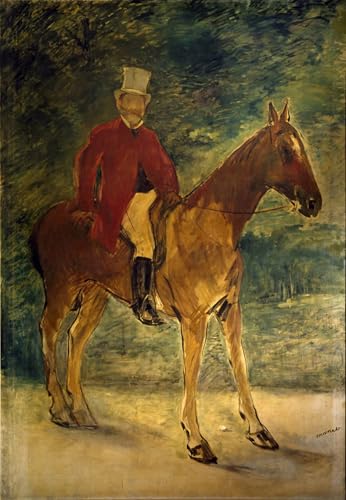 Arte en lienzo exclusivo de Edouard Manet, réplica de Monsieur Arnaud a caballo de 60x90cm