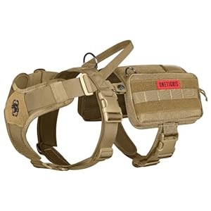 OneTigris Service Dog Vest Harness, Service Dog Cape Guardian Dog Backpack Harness with Pouches Dog Saddle Bag for Small Medium and Large Dogs (Brown, Small)