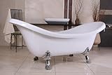 Acryl Badewannen Casa Padrino Freistehende Badewanne Jugendstil Venedig Weiß/Silber - Barock Badezimmer - Retro Badewanne Antik Stil - Badewanne Freistehend