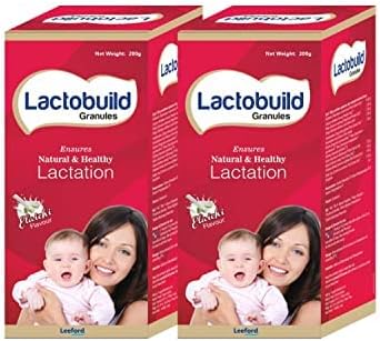 Leeford Lactobuild Granules - Pack of 2 (200g Each) | Lactation Supplement Enriched with Shatavari to increase Breast Milk | Elaichi Flavor | Breast Milk Booster