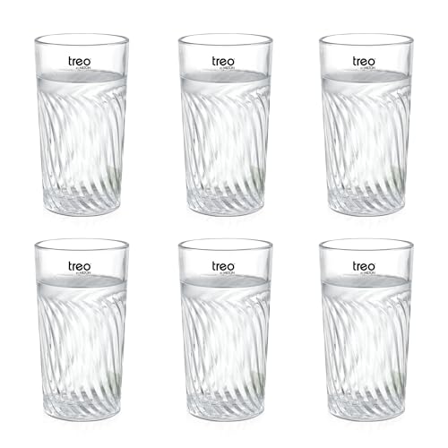 Image of Treo by Milton Tide Glass Tumbler I Premium Glass Set of 6 for Water, Cold Drink I Perfect for Home, Restaurants and Parties. 290 ml