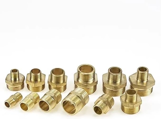 50pcs 1/8" 1/4" 3/8" 1/2" Male to Female Thread Hex Bushing Brass Pipe Connectors Brass Coupler Adapter Threaded Fitting(1l8 to 1l8)