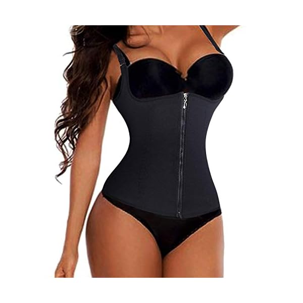 Nebility-Women-Waist-Trainer-Corset-Zipper-Vest-Body-Shaper-Cincher-Tank-Top-with-Adjustable-Straps Nebility Women Waist Trainer Corset Zipper Vest Body Shaper Cincher Tank Top with Adjustable Straps (4XL, Black)
