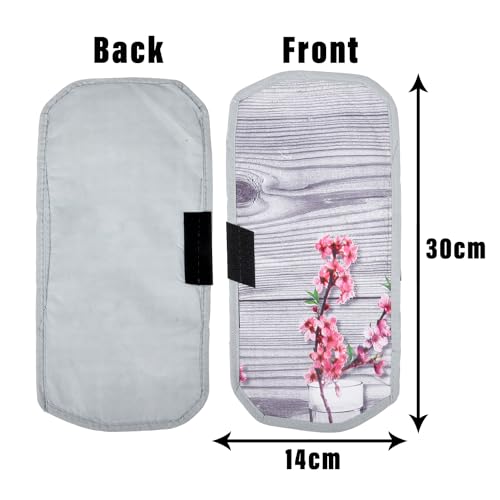 Image of Kuber Industries Fridge Handle Cover | Non-Woven Fridge Door Handle Protector | Fridge Door Handle Cover | Flower Fridge Handle Cover | 2 Piece Set | Gray