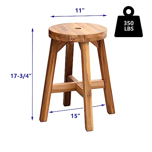 Lestar Solid Acacia Wood Stool Bedside End Tables Sub-Stool Wooden Step Stool (Round Top Stool) #TOP1