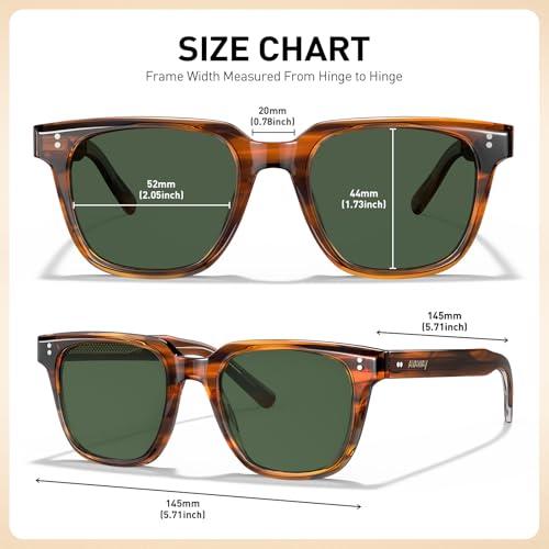 Image of AVAWAY Polarized Sunglasses for Men UV Protection, Square Acetate Frame Outdoor Driving Sun Glasses