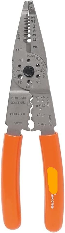 Pince d'extraction de vis, pince coupante, 1 pièce 7 en 1 8PK-CT009, pince multi-usages, outil de sertissage, coupe-fil, pince à dénuder, taille métrique