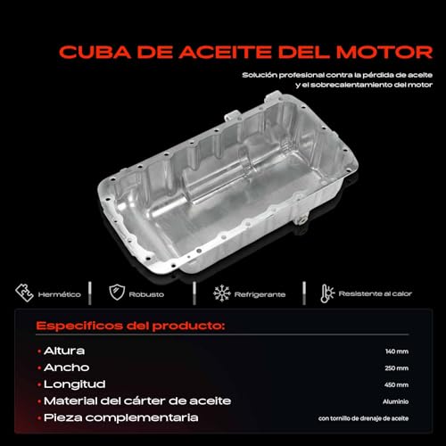 Cárter de aceite de alta resistencia Frankberg compatible con Peugeot 406 Break 8E/F 2.0L 4
