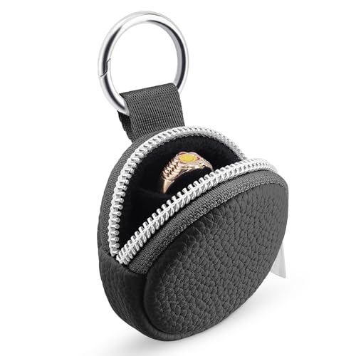 Shellian Ring holder keychain Traveling Ring Holder Storage Bag Anti-Lost Keychain Container for Rings Jewelry