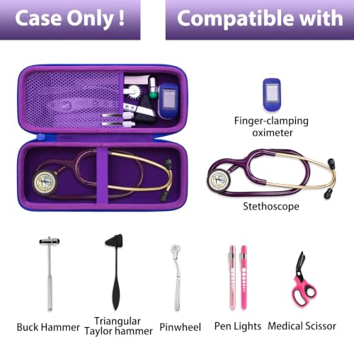 Image of Light Blue Stethoscope Case for 3M Littmann,MDF, ADC, Omron