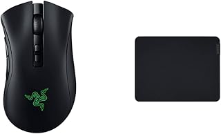 Razer DeathAdder V2 Pro Wireless Gaming Mouse: 20K DPI Optical Sensor - 3X Faster Than Mechanical Optical Switch - Chroma RGB Lighting - Classic Black & Gigantus v2 Cloth Gaming Mouse Pad (M) Black