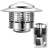 Capa de Chimenea de Acero Inoxidable Capas de Chimenea de Metal Capucha de Ventilación Montada En El Techo Techos Redondos Ventesta Para El Tubo de Estufa Exterior(200mm (7.87in))