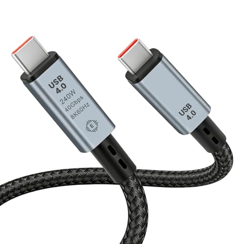 Image of Lizoak USB 4 Cable 1m, 8K@60Hz Video Display, 40Gbps Data Transfer, 240W Fast Charge, USB C to USB C Cable Compatible with Thunderbolt 4/3, iPhone, iPad, MacBook, Monitor, SSD, Dock