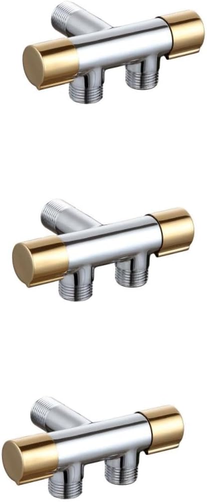 POPETPOP Multifunctional Copper Toilet Valve Double Outlet Triangle Valve for Washing Machine and Bidet Durable Bathroom Accessory with Reliable
