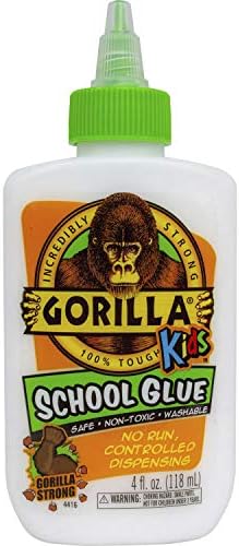 Gorilla Kids School Glue, 4 Ounce. Bottle, White, (Pack of 1)