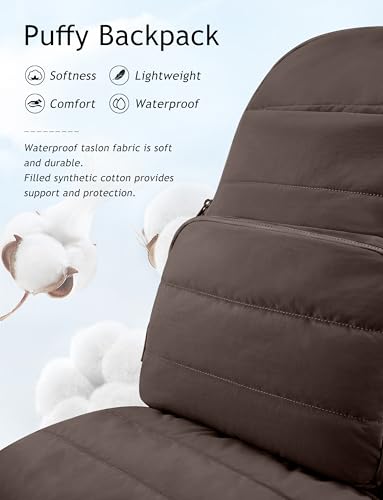 Image of Uselike Travel Backpack for Women, 15.6 Inch Laptop Backpack, Quilted College Bookbag, Cute Work Backpacks, Water Resistant (Dark Brown)