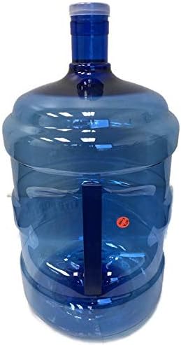 AquaNation - 5 Gallon BPA Free Food Grade Safe PET Plastic Reusable Water Bottle Container Jug Canteen Container with Crown Top Snap On Lid Easy Grip Handle (Made in USA)