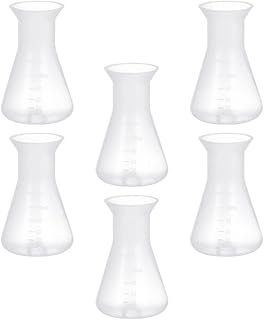 Scicalife 6pcs Plastic Erlenmeyer Flask Conical Flask of Laboratory Consumables Plastic Triangular Flask with Graduated Conical Flask Beakers