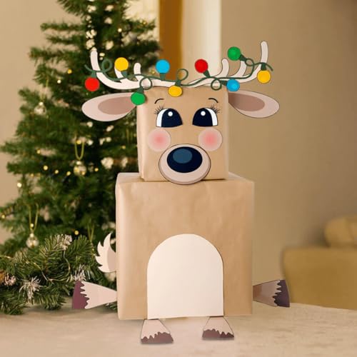 Bundlz of Joy Reindeer Gift Box Decoration Kit | Transform Ordinary Gift Boxes into Festive Reindeer Boxes | Perfect for Christmas Decorating Ideas and Decorative Christmas Gift Boxes