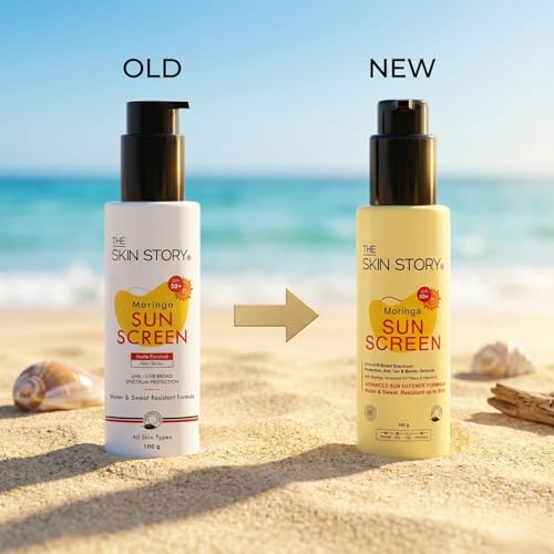 Image of The Skin Story Moringa Tinted Sunscreen SPF 50+ PA++++ | Advanced UV Filters | Broad Spectrum UVA & UVB Protection | Water & Sweat Resistant | Matte Finish | 100g