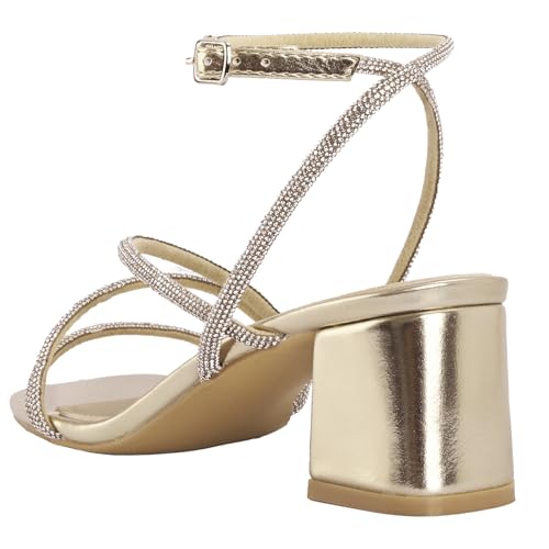 Image of Shoe'N Tale Strappy Heels for Women Low Chunky Block Heel Dress Shoes Square Open Toe Ankle Strap Heeled Sandals