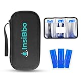 InsiBbo Nevera insulina viaje portátil, Enfriador insulina diabétes,3 bolsas refrigeradas medicamentos, Estuche térmico de viaje,Gran Capacidad de almacenamiento, Cinta térmica indicador temperatura