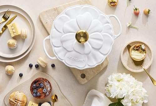 Image of Le Creuset Enameled Cast Iron Petal Braiser, 2.25 qt., White